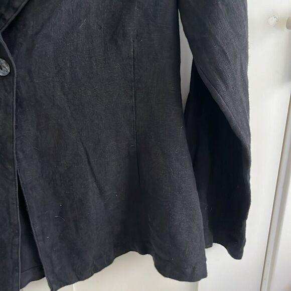EUC Bryn Walker 100% Linen Black loose one button BlazerJacket Sz XS - Picture 6 of 9